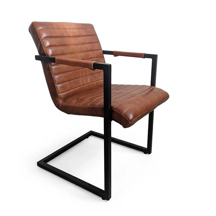 Coppia Sedie Industrial Vintage Pelle - immagine 4