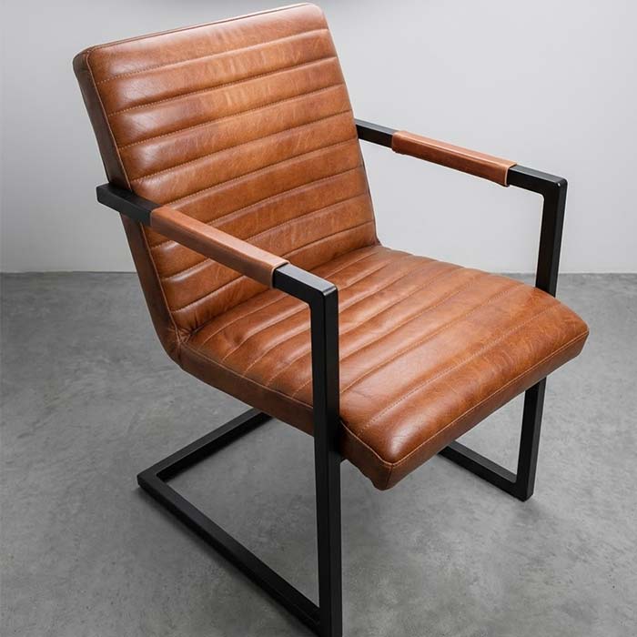 Coppia Sedie Industrial Vintage Pelle - immagine 5