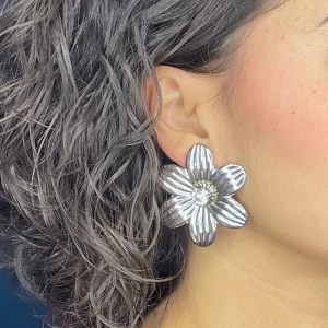 Orecchini Fiore Big Silver