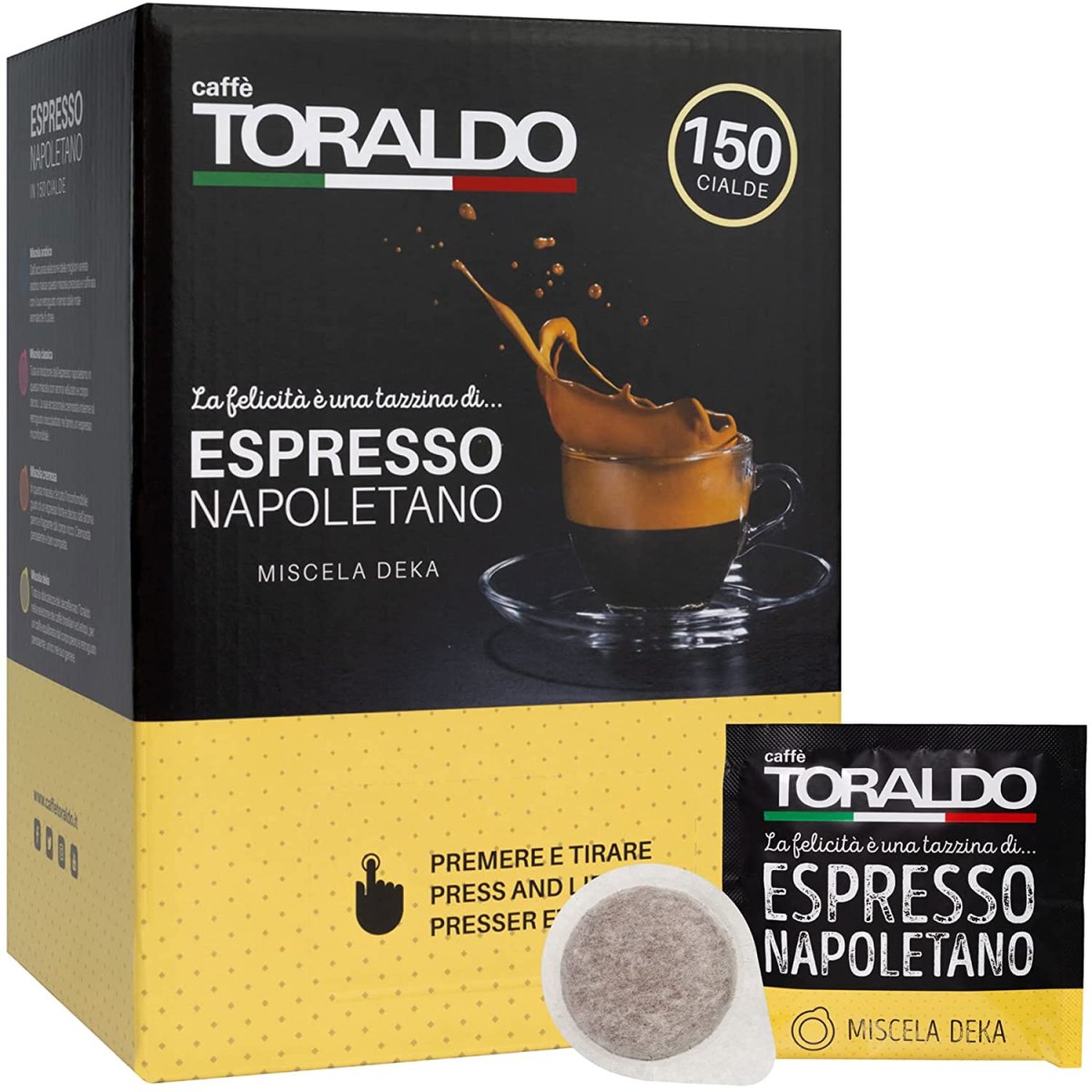Caffè Toraldo 150 cialde miscela Dek