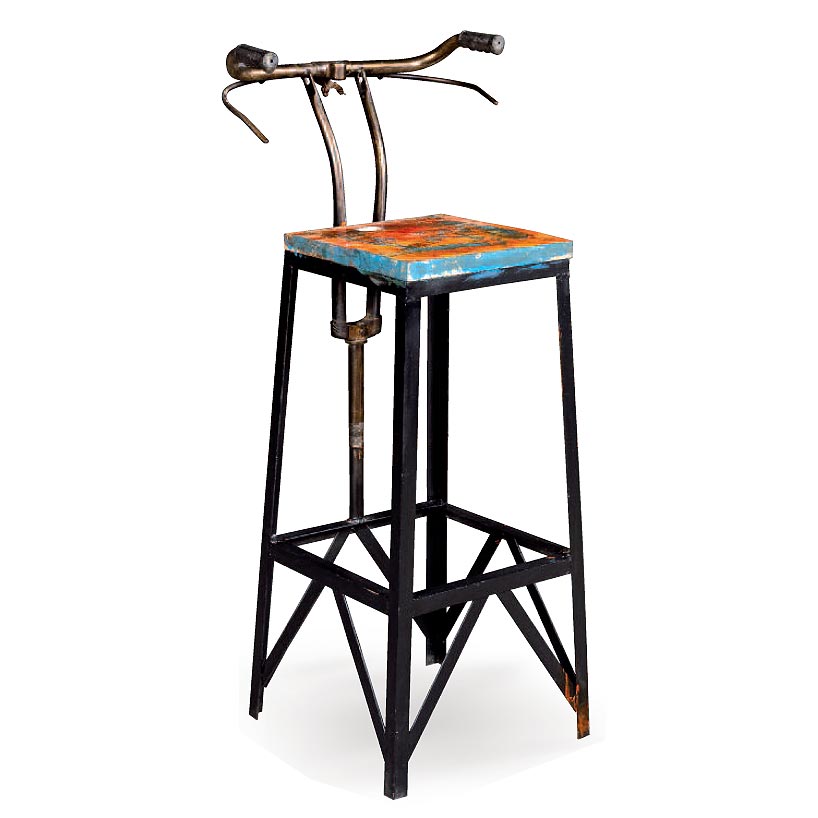 Sgabello industrial manubrio bicicletta