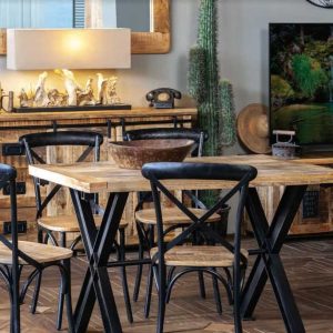 Tavolo industrial newport  gambe X allungabile