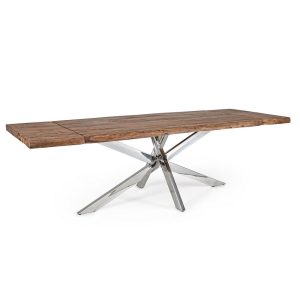 Tavolo allungabile Arkansas legno e acciaio inox